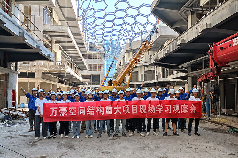 嘉興長安里ETFE氣枕鋼膜結(jié)構(gòu)頂棚工程現(xiàn)場學習觀摩會